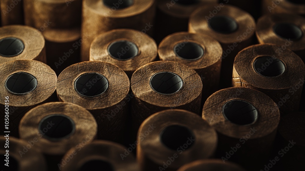 A collection of thread spools stacked on top of each other, ready for use in sewing or crafting A collection of thread spools stacked on top of each other, ready for use in sewing or crafting