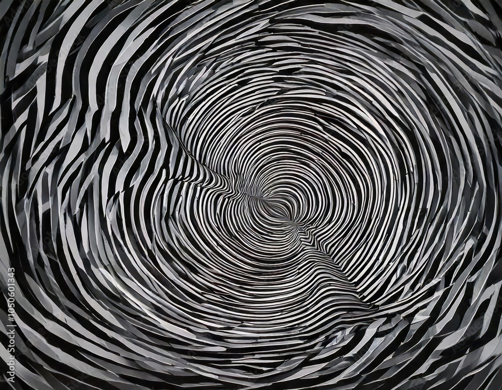 psychedelic black and white trippy optical illusion lines and spirals, hypnotic distorted swirl design pattern psychedelic black and white trippy optical illusion lines and spirals, hypnotic distorted swirl design pattern