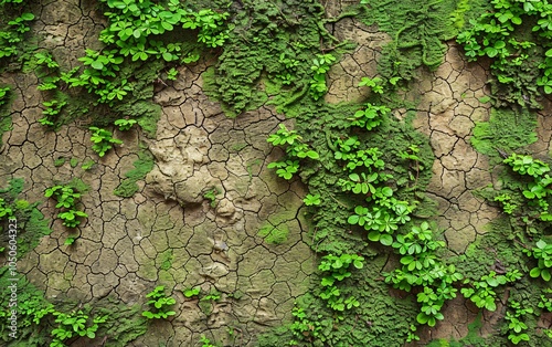 Texture of moss on old tree background photo