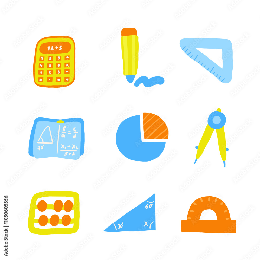 Cute science theme composition, postcard with funny hand drawn doodle ...