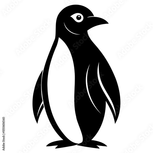 Penguin Black silhouette vector illustration without background