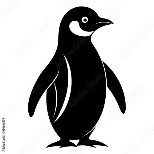 Penguin Black silhouette vector illustration without background