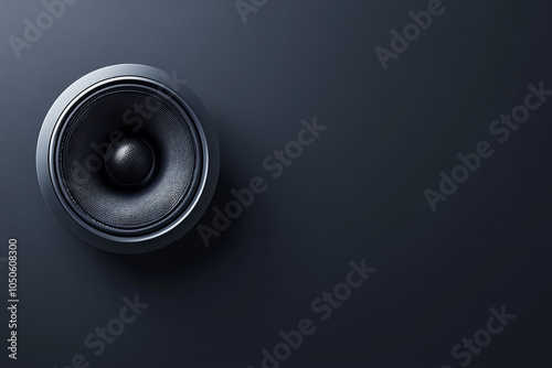 speaker on a dark background: a close-up view of a modern hifi audio speaker featuring stunning design and detail