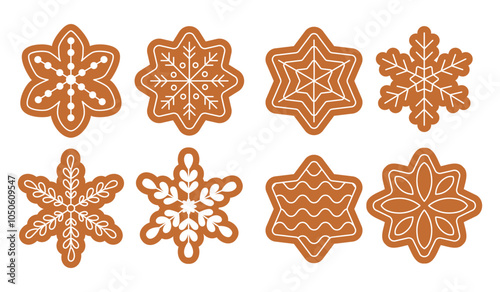  gingerbread, cookie, vector set, christmas food