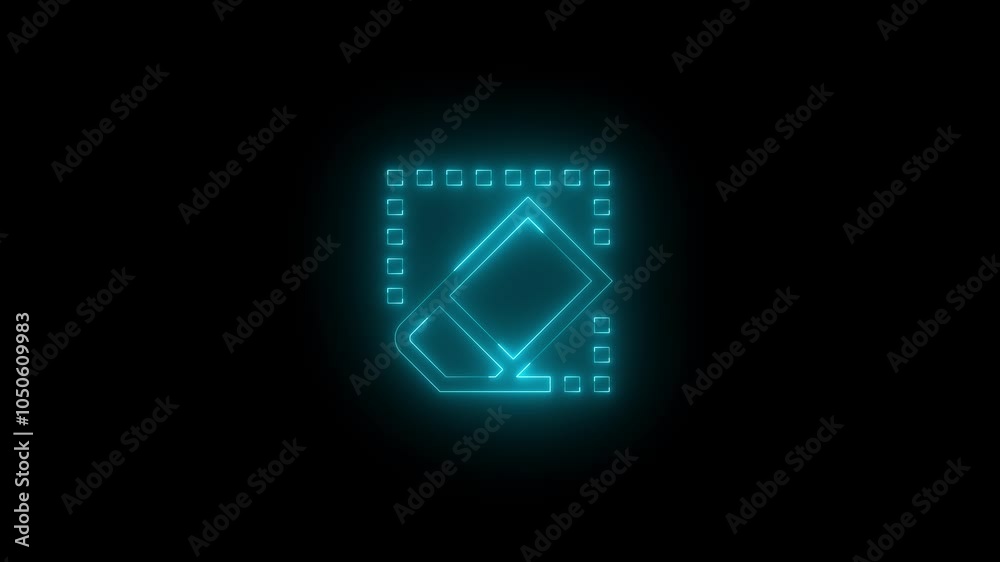 Neon clear allInk icon glowing black background animation Neon clear allInk icon glowing black background animation
