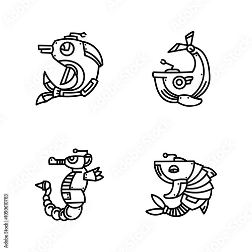 set of robot icons