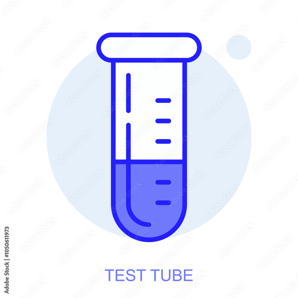 Education web icon in line style for web and mobile app. Symbol of a test tube. Vector illustration Education web icon in line style for web and mobile app. Symbol of a test tube. Vector illustration