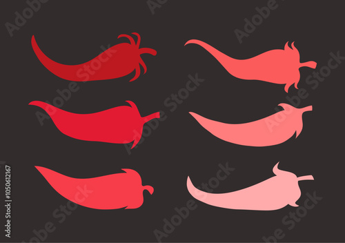 Spicy chili spice hot level steps isolated set concept. Vector graphic design element illustration