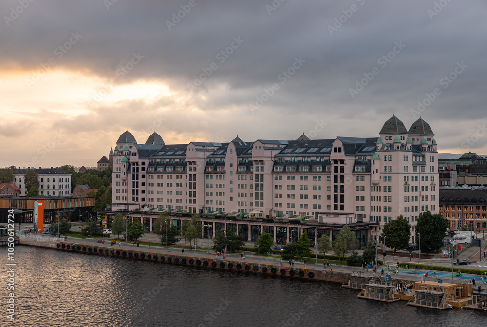 Havnelageret Building at Sunset