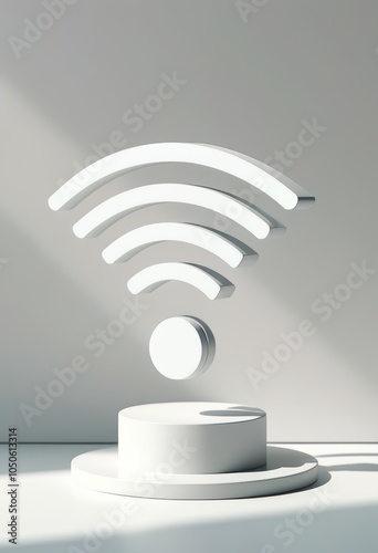 modern illustration of wireless technology featuring a WiFi symbol