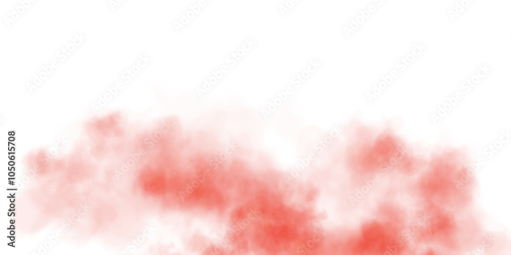 Fototapeta premium Fantastic red smoke. Magic smoke. Smog cloud on podium or stage. Fog vapor over ground or water surface, magic haze. PNG. 