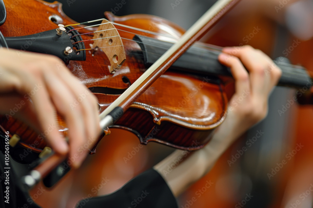 During a captivating performance at a concert hall, a musician plays the violin with precision and passion, showcasing their dedication to the art of music During a captivating performance at a concert hall, a musician plays the violin with precision and passion, showcasing their dedication to the art of music