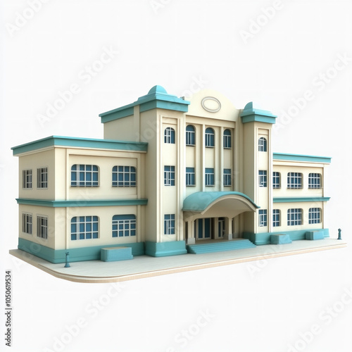 3d Office Building Isolated