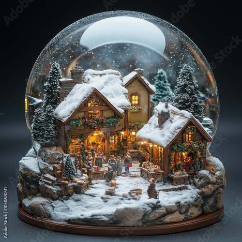 A Snow Globe Featuring A Fe...
