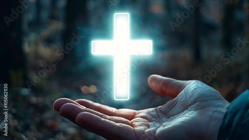 Found Fatih Hand Holding Cross Generative AI