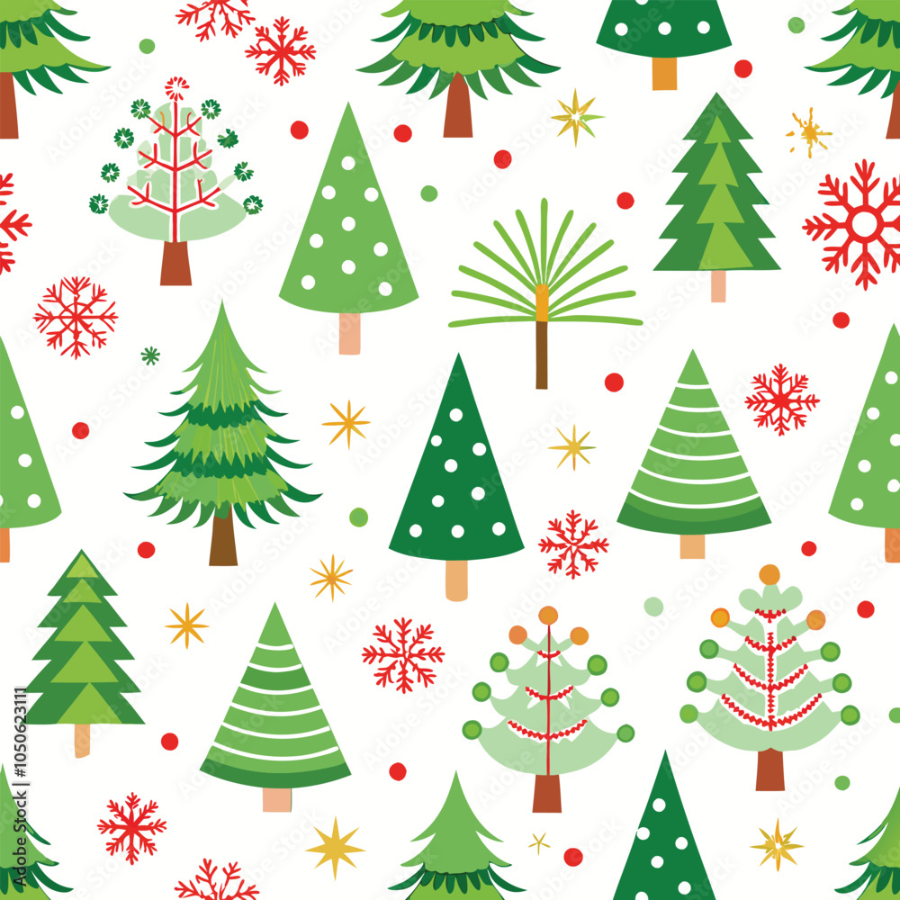 Fototapeta premium Christmas trees Seamless Pattern vector illustration design Background.