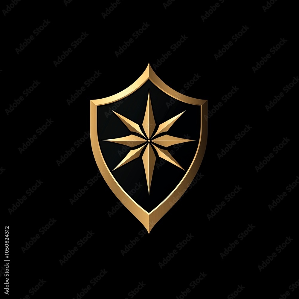 Golden Shield logo luxury insurance company Golden Shield logo luxury insurance company