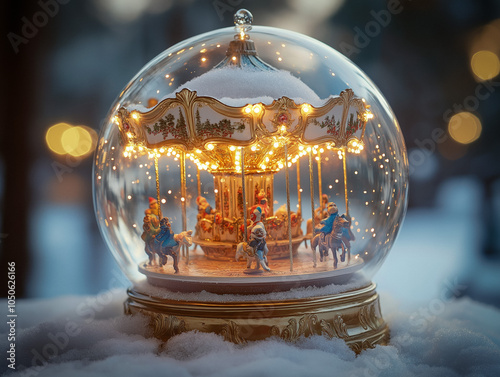 Elegant Glass Snow Globe Sh...
