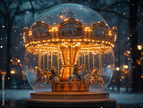 Elegant Glass Snow Globe Sh...