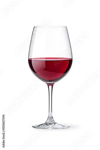 Glass of red wine isolated on white background