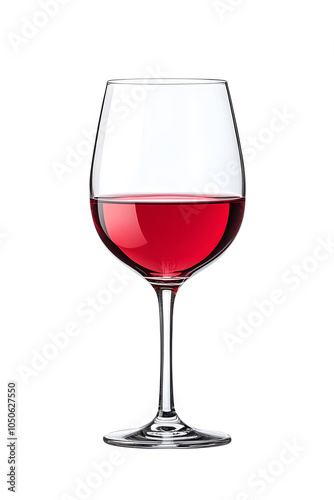 Glass of red wine isolated on white background