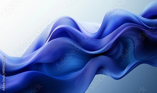 Dynamic Abstract Blue Waves with Smooth Curves and Gradient Motion Ideal for Modern Minimalist Backgrounds, Digital Design Projects, and Creative, Generative AI