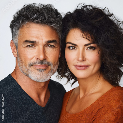 Middle Aged Couple Isolated