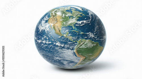 Planet Earth On White Backg...