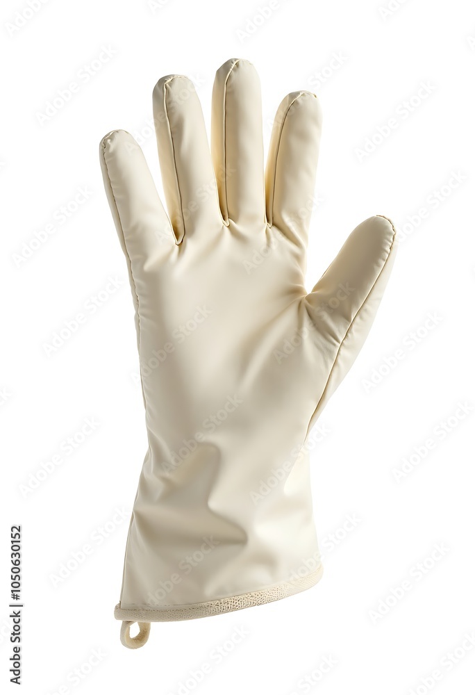 Obraz premium White rubber glove isolated on white background
