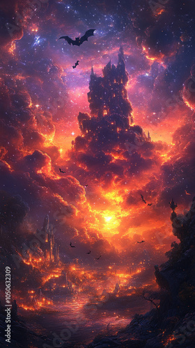 Vibrant Halloween Scene Wit...