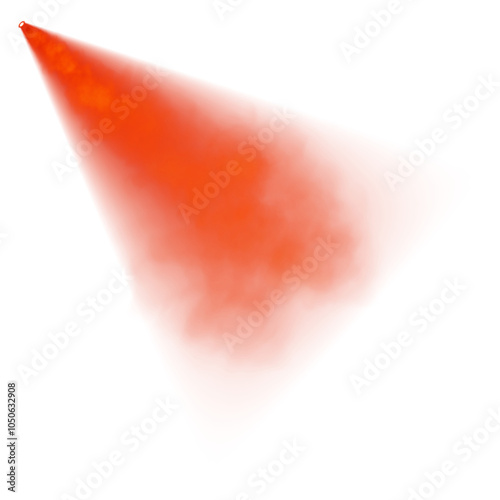 Obraz na plátně Stage with directional red light and light smoke, neon light, empty stage and studio room with floating smoke