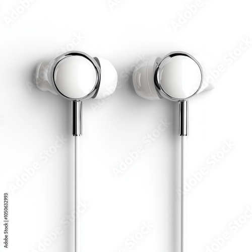 White Ear Buds Isolated
