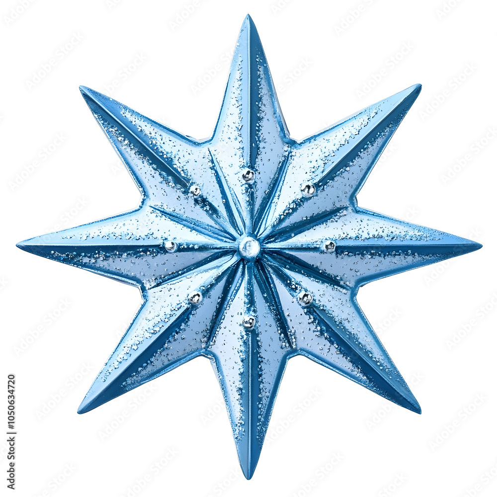 Photograph of Glowing Icy Winter Star on Isolated White Background Photograph of Glowing Icy Winter Star on Isolated White Background