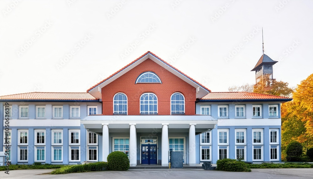 Fototapeta premium Educational School Building Background for Back to School Themes