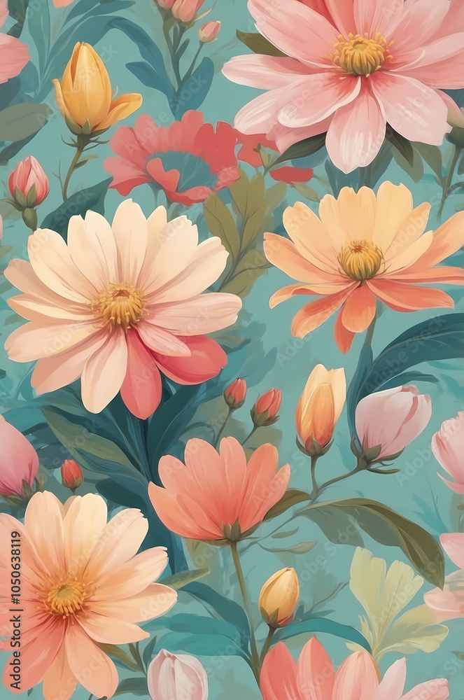 Floral Pattern with Delicate Details Floral Pattern with Delicate Details