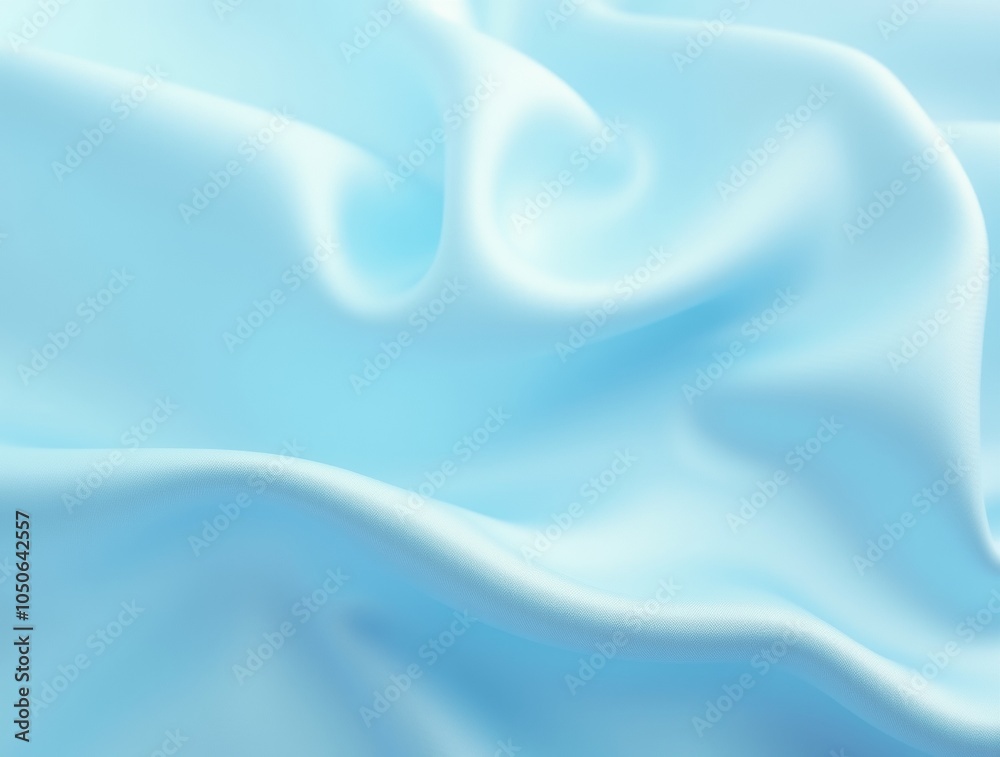 Fototapeta premium Pale blue satin texture, fabric silk background with beautiful soft blur pattern, natural glow. Smooth elegant blue silk, luxury cloth texture. Abstract background with copy space
