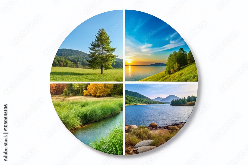Fototapeta premium Four Parts Circle Infographic Design with Copy Space for Business Presentations and Reports
