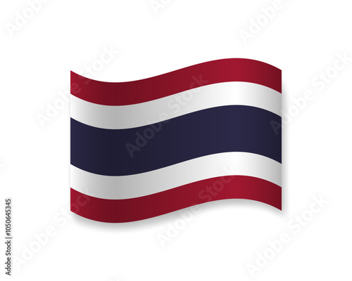 Free Download Flag of Thailand icon. Wavy vector element with shadow. Best for mobile apps, UI and web design. - GFXLoad