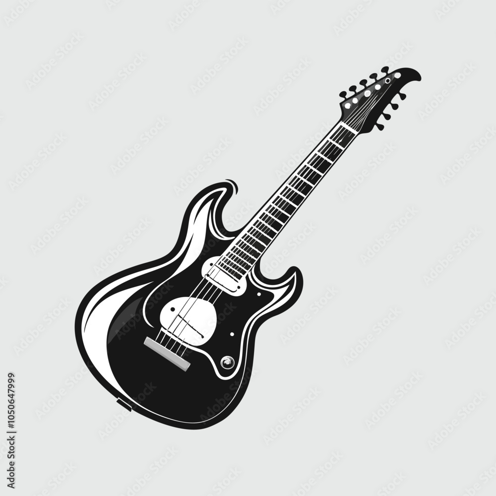 Fototapeta premium guitar silhouette vector art and illustration