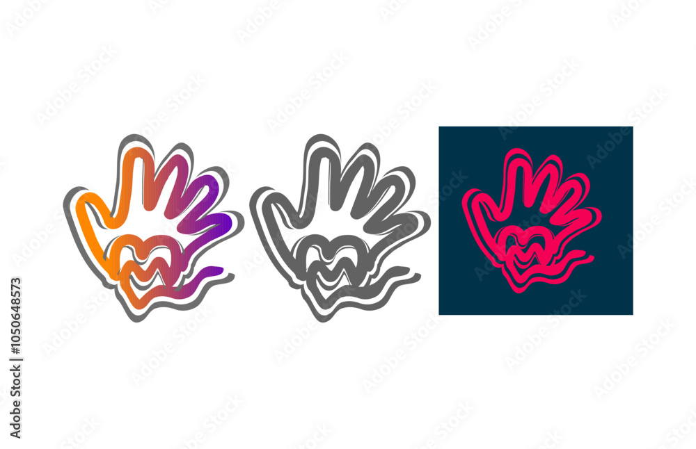 Obraz premium Hand shapes isoleted on white background