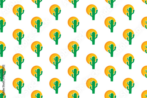 Cactus seamless pattern background template photo