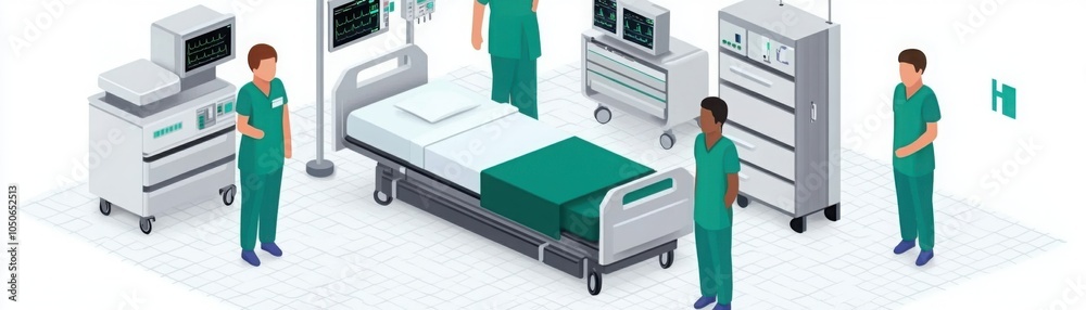 Fototapeta premium Medical Team Using Non-Invasive Devices in Healthcare Setting