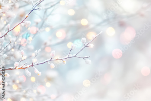 Colorful pastel string lights on a white background