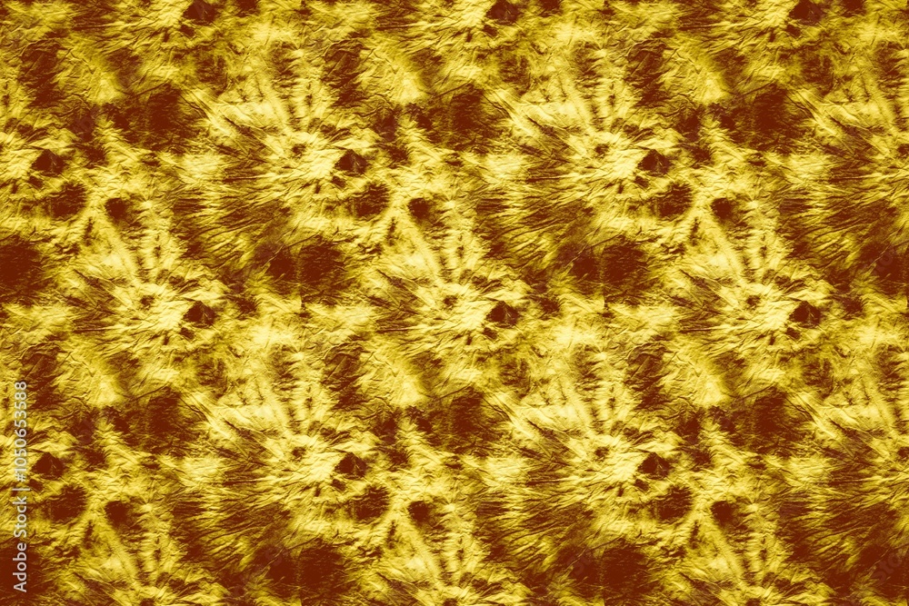 Gold Spiral Dyeing. Sun Psychedelic Color. Bright Gold Spiral Dyeing. Sun Psychedelic Color. Bright