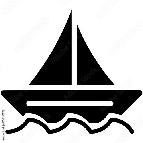 Sailing Ship on White Background