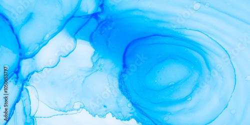 Marbling Ink. Blue Template Color Abstract. Silver Marbled Paper