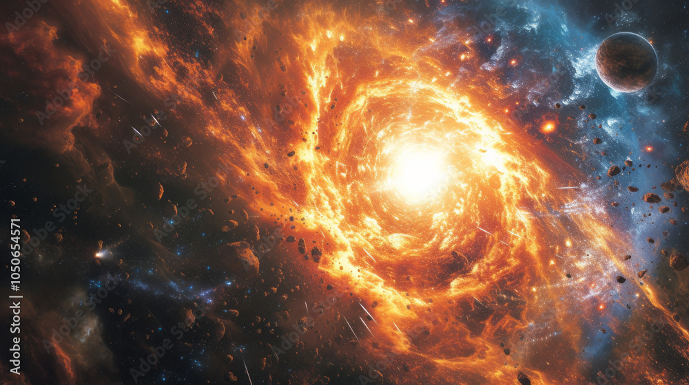 Obraz premium Dark Vortex in the Heart of a Galaxy