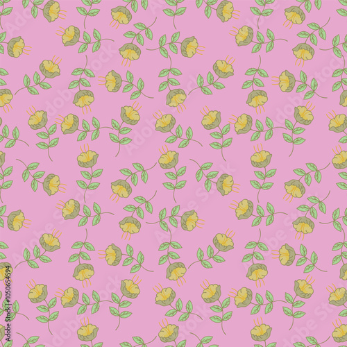 Abstract elegance pattern with floral background.