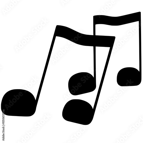 Handdrawn of Block Music Notes