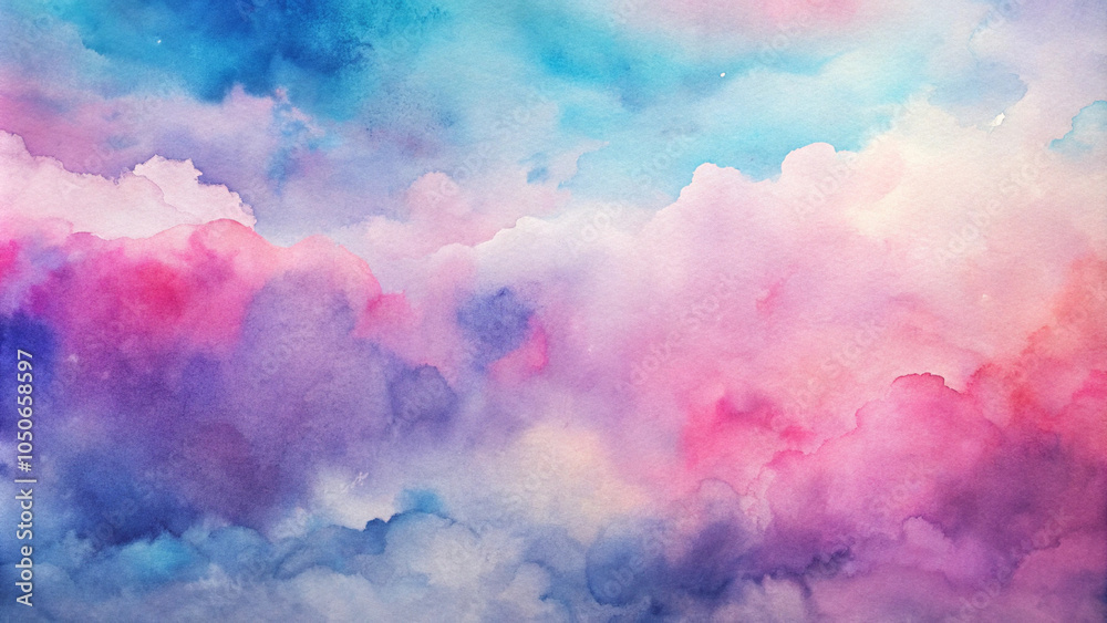 Fototapeta premium Watercolor background featuring vaporwave gradient with pastel colors 